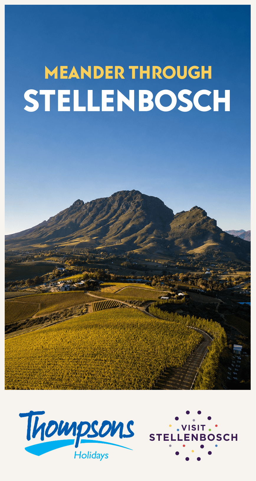 Thompsons Holidays Visit Stellenbosch dineplan banner ad