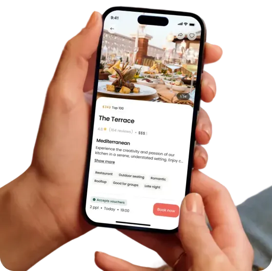 Dineplan app preview on a phone