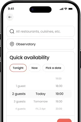 Dineplan app instant booking preview