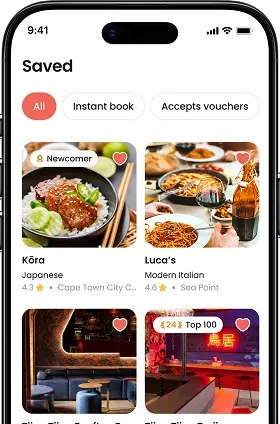 Dineplan app saved restaurants preview